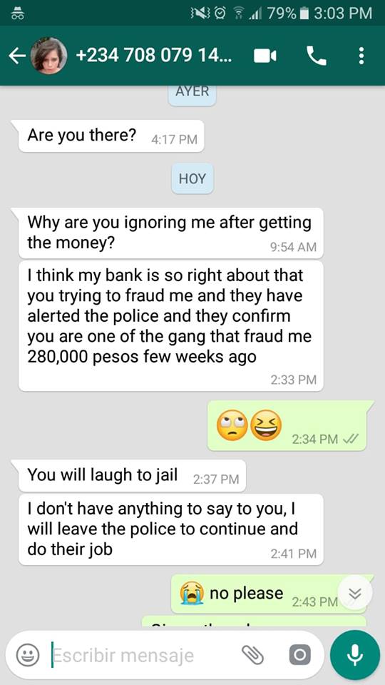 fraude whatsapp